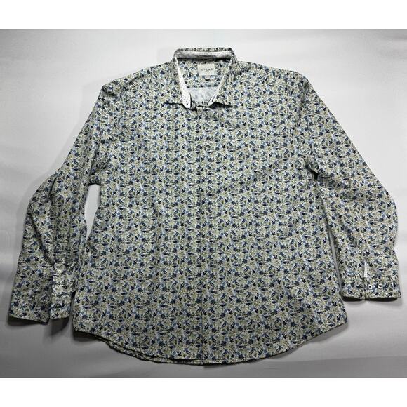 C-Lab NYC Men's Long Sleeve 4-Way Stretch Slim Fit Floral Dress Shirt - Size 2XL - Picture 1 of 4